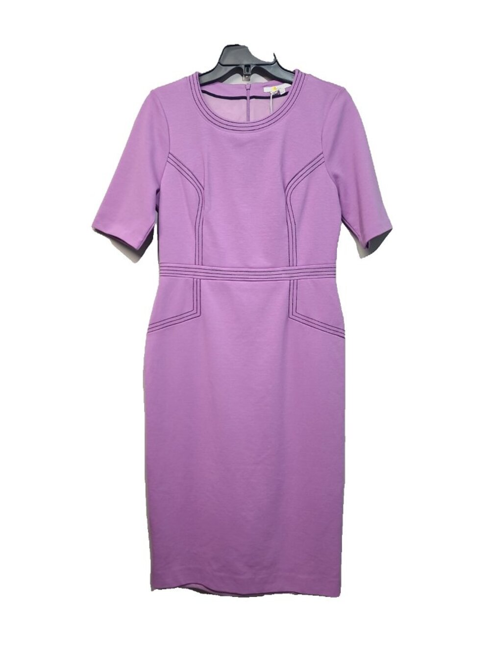 Boden Kate Stitch Detail Ponte Dress Purple Size 8 NWT Fitted